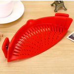 Silicone Clip-on Pot Pan Bowl Funnel Oil Strainer Creative Rice Washing Colander for Draining Liquid Fits All Pot Size
