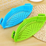 Silicone Clip-on Pot Pan Bowl Funnel Oil Strainer Creative Rice Washing Colander for Draining Liquid Fits All Pot Size