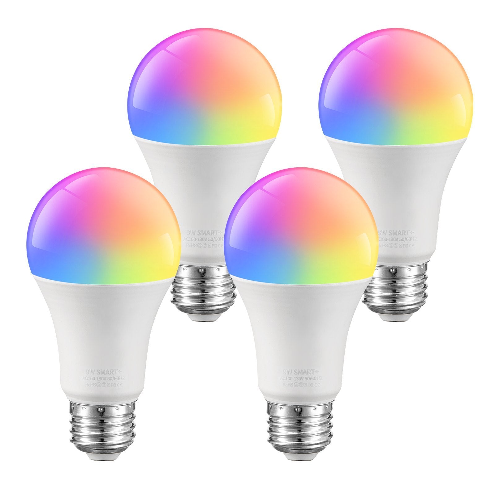 Smart Light Bulbs A19 E26 Smart Bulb Works With Alexa & Google 4 Pack,Dimmable LED Bulbs