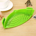 Silicone Clip-on Pot Pan Bowl Funnel Oil Strainer Creative Rice Washing Colander for Draining Liquid Fits All Pot Size